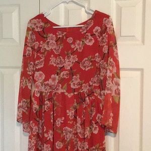 Cherry blossom midi dress, D&G style fabric